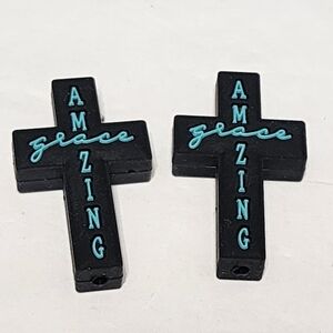 Amazing Grace Focal Beads Cross Crafts Beadable Pen Keychain Bag Clip Charm